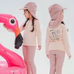 아이스샌드 키즈 유아 여아동 래쉬가드 플랩캡 수영복세트 BR-355110