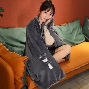 따뜻한 281TCG38 극세사 어깨담요 무릎담요 똑딱단추 블랭킷