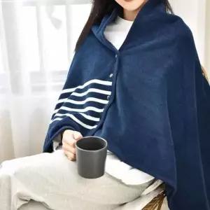 똑딱이 758KLN89 타입 양면 극세사 소재 보온 망토담요