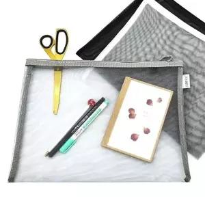 [라일리] Rly 투명 메쉬 파우치 여행용 화장품 세면도구가방