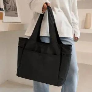 (색상 블랙)여성 대용량 데일리 숄더백 가벼운 생활방수 토트백 가방