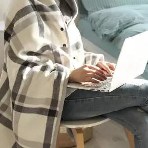 단추식 413NGX69 극세사 망토 무릎담요