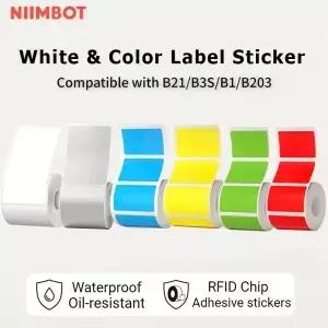 Niimbot B21 B3S B1 B203 자체 접착 용지 흰색 방수 내유성 찢어짐 방지 라벨