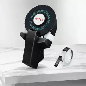 휴대용 미니 프린터 Motex E101 수동 타자기 플라스틱 3D 라벨 DIY 스티커가있는 접착