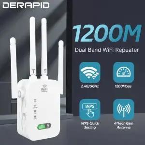 듀얼 밴드 와이파이 리피터 무선 신호 확장기 1200Mbps 2.4G 5GHz 증폭기 라우터 가정용 장거리 부스터