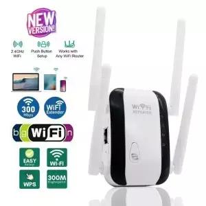안테나가있는 Wifi 리피터 무선 신호 증폭기 확장 네트워크 강화제 EU 미국 홈 라우터 300m 벽 침실을 통해
