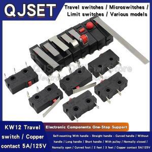 5pcs 5A 125V250V KW12 여행 제한 스위치 KW11-3Z-2 핸들 16mm 접촉 버튼 마이크로 2Pin/3Pin 1NO/1NC
