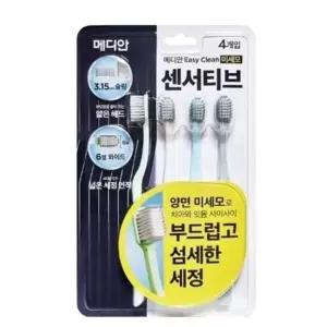 쿨샵 메디안 이지클린 미세모 센서티브 칫솔4개입