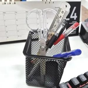 [룽스_66]블랙 철제 연필꽂이 메쉬통 사무실 책상정리