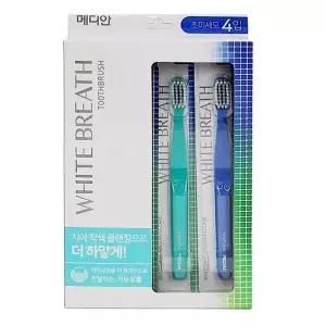 메디안 초미세모 치아착색 클렌징 하얀이 칫솔 4개입