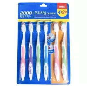 애경 2080 오리지날 탄력모 칫솔 6입 3팩