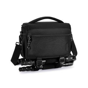 사진작가용 소형 카메라 슬링백 DSLR/SLR/미러리스 카메라용 컴팩트 숄더백 삼각대 홀더가 있는 방수 크로스바디 케이스 블랙 hFD