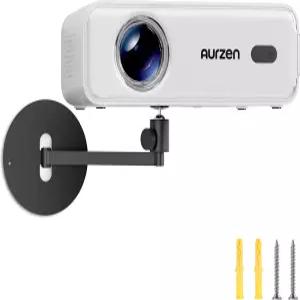 Aurzen 프로젝터 벽걸이 선반 각도 조절 가능한 벽 사용 360 회전 및 90 기울기 접이식 헤비 듀티 금속