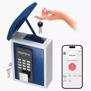 암호 원격 제어 키 상자 슬롯이 있는 벽 마운트 보관 스마트 안전 OTP/APP 블루투스/코드 해제
