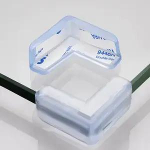 4pcs 충돌 방지 테이블 코너 보호 패드 커피 유리 가구 투명 실리콘 커버
