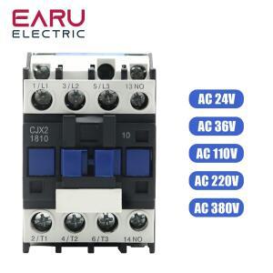CJX2-1810 LC1 AC 접촉기 18A 3상 3극 NO 코일 전압 380V 220V 110V 36V 24V 50/60Hz Din 레일 장착 3P+1NO