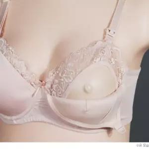 비비안 여성 와이어몰드 스판 수유용브라 A컵 90A 소프트브라운 수유브라90A