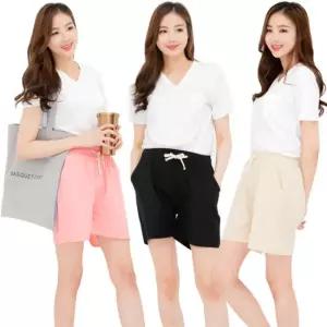 린넨 3부 팬츠 밴딩바지 반바지 핫팬츠 여름바지