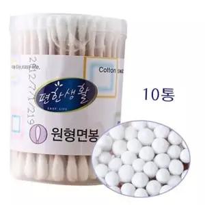 자작나무 원형 면봉 100개입 10통 세트 화장 귀청소 위생 용품 면봉세트 귀이개면봉 위생면봉