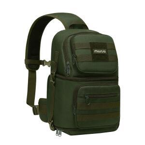 MOSISO 카메라 슬링백 DSLR / SLR 미러리스 전술 크로스바디 백 케이스 사진 슬링팩 삼각대 홀더 및 탈착식 모듈식 삽입물 포함 캐논 /니콘 /소니 /후지 아미 그린