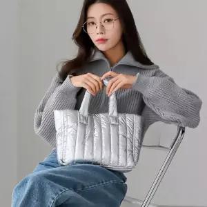 실버 패딩 토트백 숄더백 여성가방 퀼팅백 빅토트백 쇼퍼백