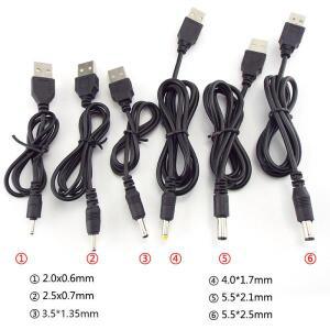 USB A 타입 수컷 DC 2.0 0.6 전원 공급 플러그 잭 연장 케이블 커넥터 코드