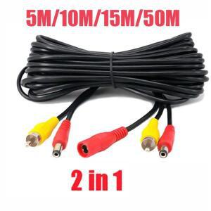 백업 카메라 라인용 6 M/10M/15M 차량용  RCA 연장 케이블 2-in-1