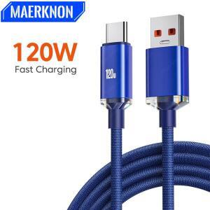 120W USB C 케이블 6A 초고속 충전  와이어 삼성  화웨이 0.25M/1M/2M 데이터 코드