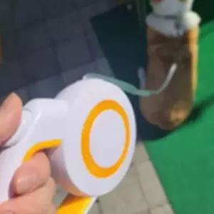 강아지 자동 야광 리드줄 5m (주황) 원터치 항균