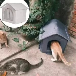 겨울 외부 보호용 길고양이 집 입구 차단 구조 하우스