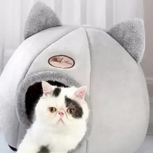 보온성 강화 귀 고양이 집 겨울 반밀폐 고양이 쉼터