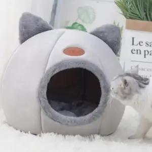 귀여운 포인트 귀 고양이 집 귀 디자인 고양이 숨숨집
