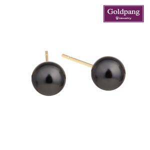 [골드팡]14kGold 블랙 크리스탈 진주 6mm 귀걸이