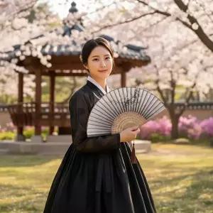 홈앤원 대나무 부채 접이식 부채 휴대용 전통부채 여름부채 한지부채 손부채 선물용부채