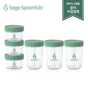 [세이지스푼풀]이유식용기 2종(NEW 유리 240ml 3P+NEW 유리 120ml 3P)/유리 이유식용기/이유식식기/이유...