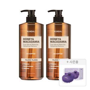 쿤달 네이처샴푸 일랑일랑 1058ml, 2개+증정(스칼프 마사지 샴푸 브러쉬 , 1개)