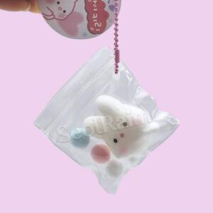 스트레스볼 스퀴시 말랑이 열쇠고리 심쿵하는 토끼 말랑이 파우치 키링