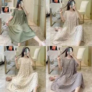 오엠티 반팔 원피스잠옷 여성 여름잠옷 비스코스 냉감 냉장고 임산부 홈웨어 쿨링 파자마 OFDJ-PJM4