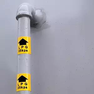 LPG 화살표스티커 유포지 배관 스티커 도시 가스 1묶음(50장)