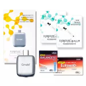 지메이트 스마트 플러스 C타입 혈당측정기 +시험지100매+침110개+솜100매 혈당계