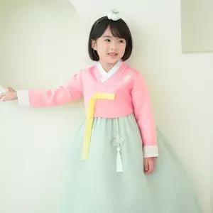 한예빔 HB70004 꽃담민아 여아 아동 한복 드레스 어린이집 설날 추석빔 핑크 저고리