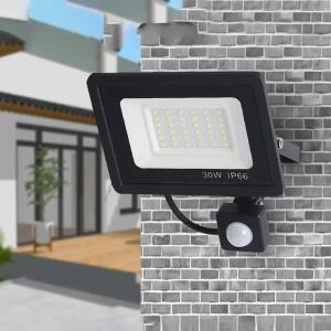 라인투광기 모션 센서와 LED 투광 조명 방수 아웃도어 Led 스포트라이트 정원 차고 거리 벽 램프 220V 100W