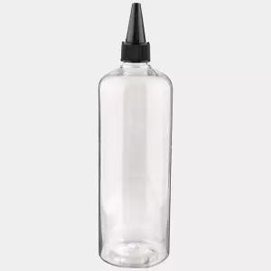 블랙 뾰족캡 투명 용기 500ml 15개 플라스틱 화장품용기 공병 소분병 여행