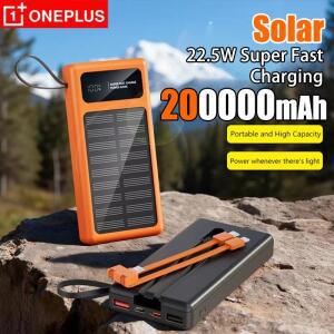 원플러스 200000mAh 대용량 태양광 보조배터리 초고속 충전 내장형 휴대용 신제품