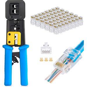 랜선툴 랜툴 RJ45 압착 통과 패스 CAT5E 커넥터 CAT6 CAT5 스루 RJ45RJ12 세트 100PCS