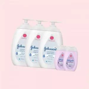 존슨즈 화이트 로션 무향 500ml 3개 + ( 핑크로션 100ml 2개) 4619439