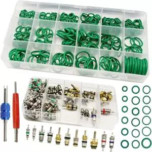 던비쿠 270PCS 그린 고무 오링 키트 자동차 에어컨 밸브 코어 A/C 수리 AC 및 제거 설치 도구 R2 R34a 신청
