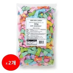 무설탕 비타민C 멘톨 미니 믹스 과일맛 종합캔디500g(약 500개입) x 2개 비타팝 과일 캔디 대용량