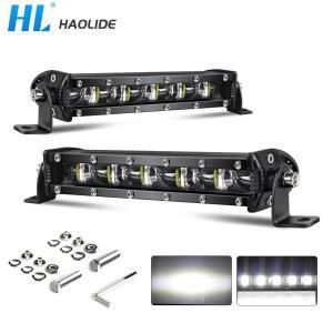 HL 6D 7인치 12V 24V 스포트라이트 LED 라이트 바 오프로드용 슬림 바라 작업등 트럭 ATV 자동차 주행 안개