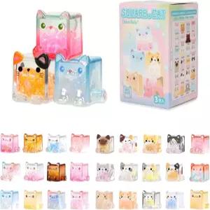 사각 고양이 시리즈 블라인드 박스 상자당 3개의 피규어 랜덤 디자인 액션 귀여운 동물 가방 수집용 장난감